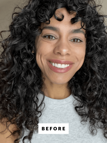 A selfie of Allure senior commerce director Shanna Shipin before applying the Ilia Soft Focus Blurring Blush in Breathless